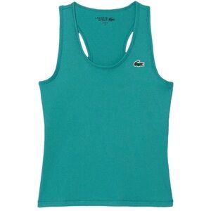 Lacoste Women's Teal Ribbed Racerback Tank